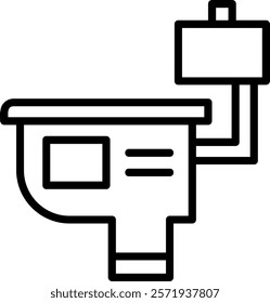 Toilet Line Vector Icon Design