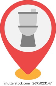 Icono de Vector plano de Locación de inodoro