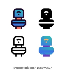 Toilet logo icon design in four style. Line, Glyph, Flat Gradient and Color Line style