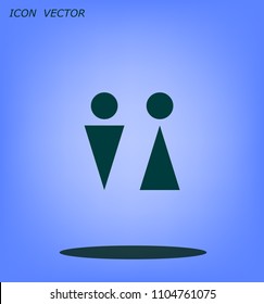 Toilet is male, female. Vector icon.