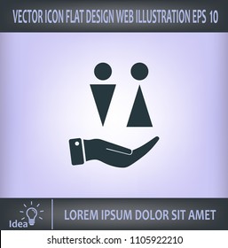 Toilet is male, female. Vector icon.