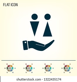 Toilet is male, female. Vector icon.