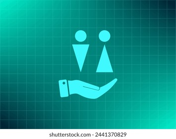 Toilet is male, female. Vector icon.