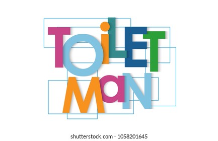 Toilet man vector letters