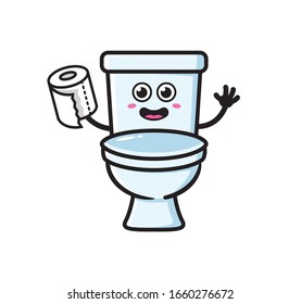 Toilet mascot character design vector