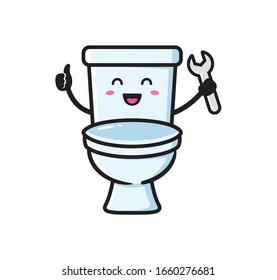 Toilet mascot character design vector