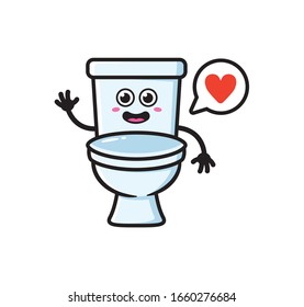 Toilet mascot character design vector