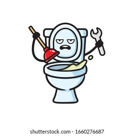 Toilet mascot character design vector