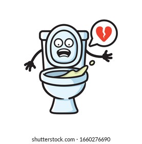 Toilet mascot character design vector