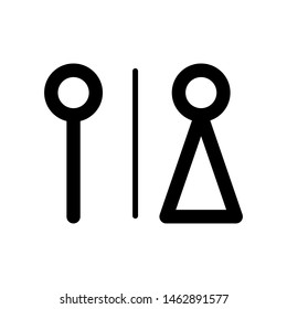 Toilet Men and Women Symbol Icon Vector Illustration on white background