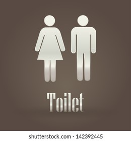Toilet metallic symbol