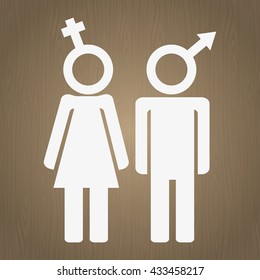 Toilet metallic symbol