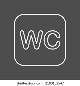 The Toilet Navigation Icon Is Labeled With An Arrow. Wayfinding Wc Element. Vector 