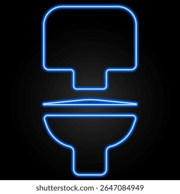 toilet neon sign, modern glowing banner design, colorful modern design trend on black background. Vector illustration.