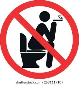 Toilet no smoking sign. Forbidden signs and symbols.