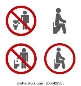 toilet not drop garbage warning sign icon