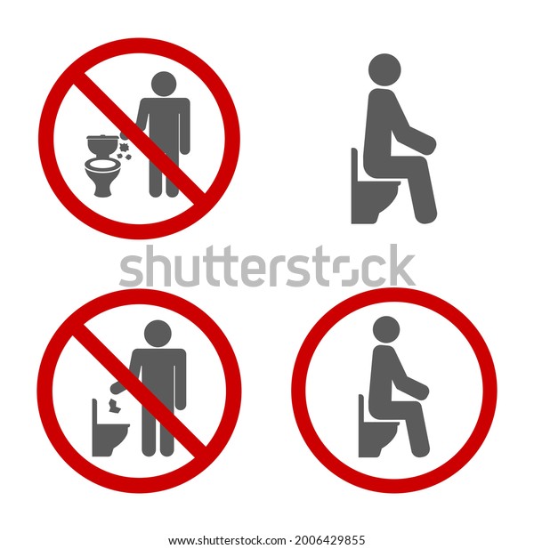 Toilet Not Drop Garbage Warning Sign Stock Vector (Royalty Free ...