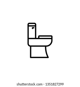 toilet, outline black style, hotel icon, vector illustration