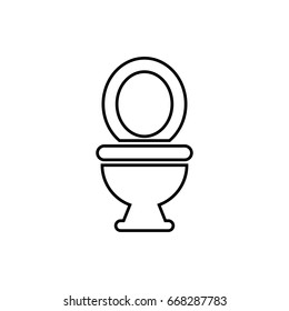 Toilet Outline Icon Illustration Isolated Vector Sign Symbol