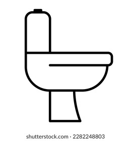 Toilet outline symbol. Vector illustration isolated on a white background