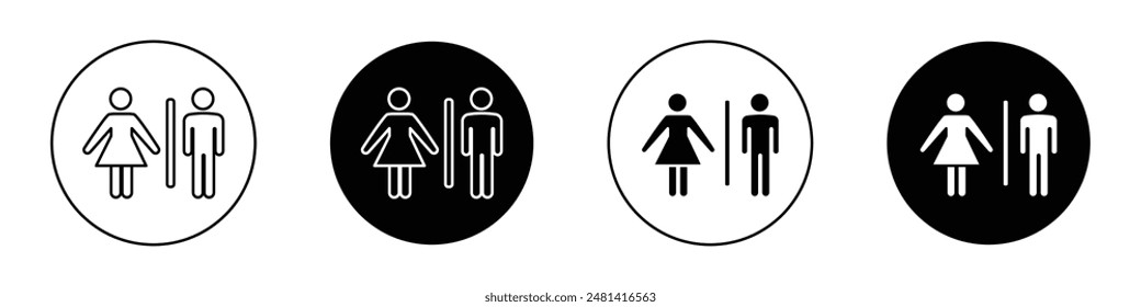 Toilet outlined icon vector collection.