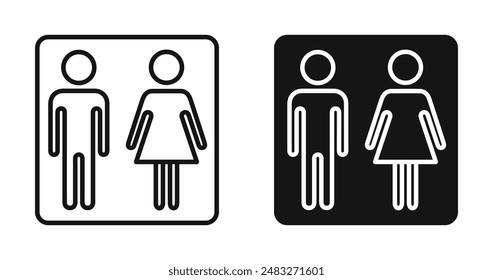 Toilette umrissen Symbol Vektorgrafik Kollektion.