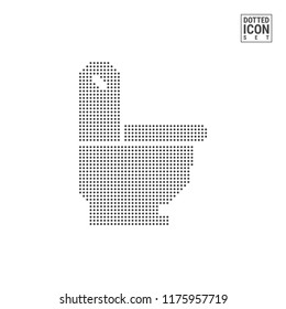 Toilet Pan Dot Pattern Icon. Plumbing Work Dotted Icon Isolated on White Background. Vector Illustration or Design Template. Can Be Used for Advertising, Web and Mobile UI.