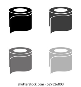 toilet paper  - black vector icon