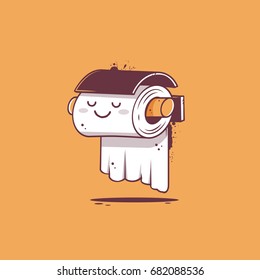 Toilet Paper Cartoon Character Vector Illustration