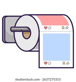 toilet paper cartoon sticker illustration