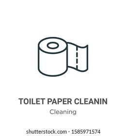 Toilet paper cleanin outline vector icon. Thin line black toilet paper cleanin icon, flat vector simple element illustration from editable cleaning concept isolated on white background