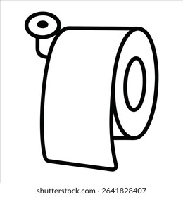 Toilet paper in continuous line art drawing style, capturing the elegance and utility of toilet paper with clean and simple lines that emphasize its functional and modern design.