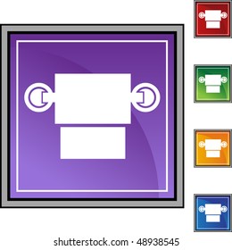 Toilet Paper Dispenser web button isolated on a background.