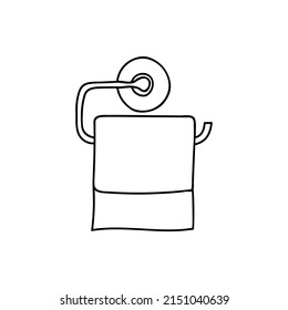 Toilet paper doodle illustration in vector. Toilet paper hand drawn illustration in vector.