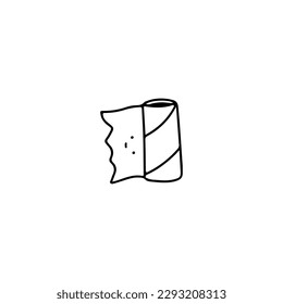  toilet paper doodle vector illustration