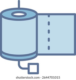 Papel higiênico preenchido ícone de tom azul