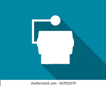 Toilet paper flat icon with long shadow. Vector illustration