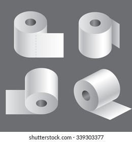 Toilet paper flat icon vector set