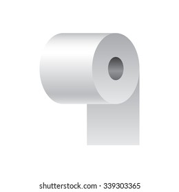 Toilet paper flat realistic vector icon 