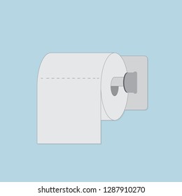 Toilet paper in flat style.