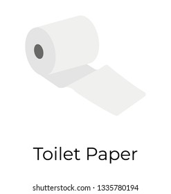 Toilet paper, Flat vector icon, 