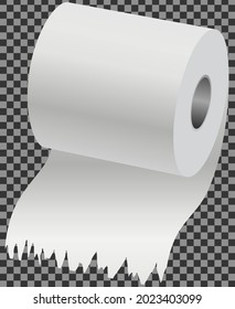 Toilet paper flat vector illustration. Special paper for wiping. Paper product is used for sanitary and hygienic purposes. Roll of white coiled paper. Bumf isolated on transparent background