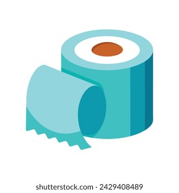 Toilet paper flat Vector illustration on white background.