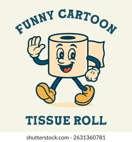 toilet paper funny cartoon mascot character