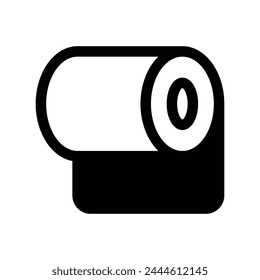 Toilet Paper Glyph Icon - Single Icon, Vector