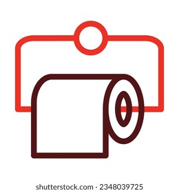 Toilet Paper Glyph Two Color Icon For Personal And Commercial Use.
