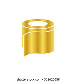 Toilet Paper -  Gold Vector Icon