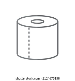 Toilet paper grey flat vector icon