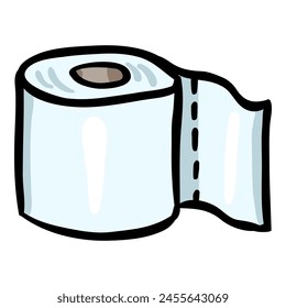 Toilet Paper Hand Drawn Doodle Icon