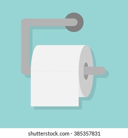 Toilet paper with holder flat vector. Flat design for business financial marketing banking advertising commercial event minimal concept cartoon illustration.